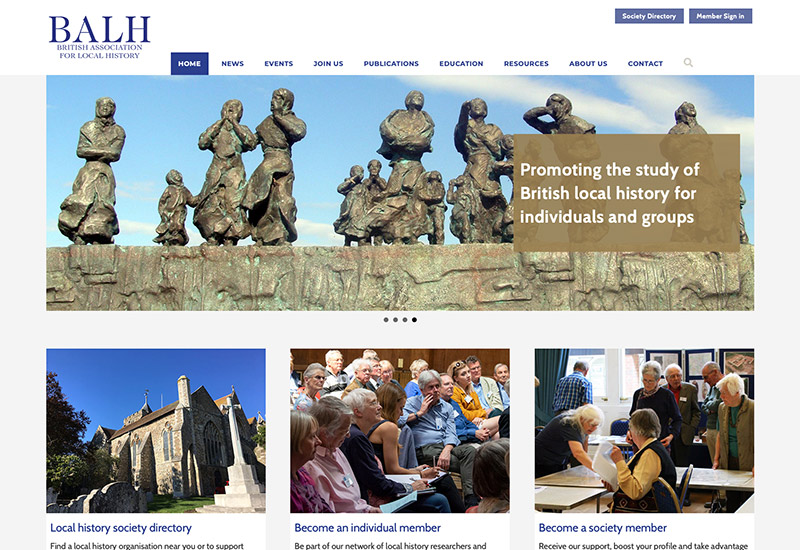 Website design for British Association For Local History