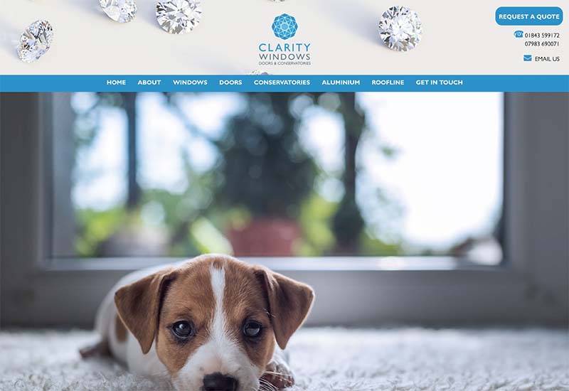 Website design for Clarity Windows and Doors