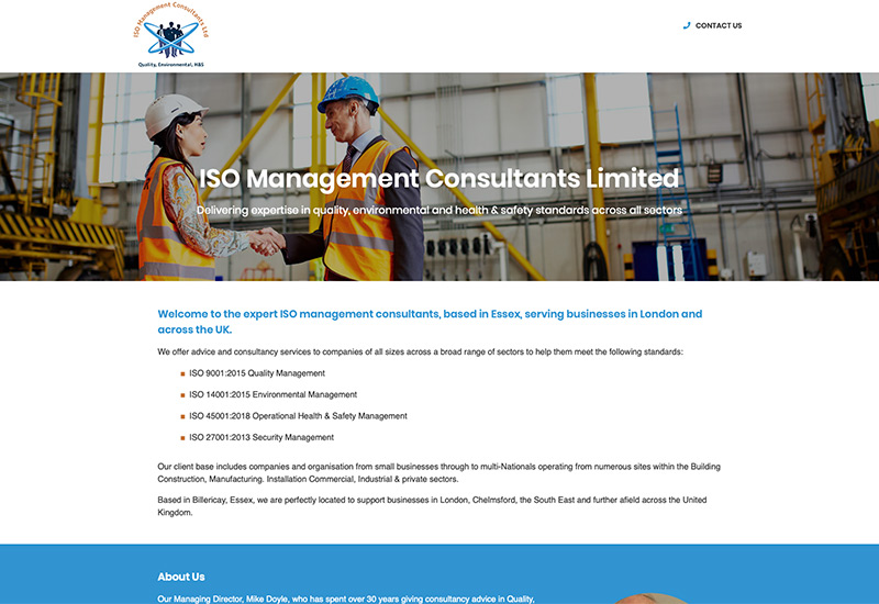 Website design for ISO Management Consultants