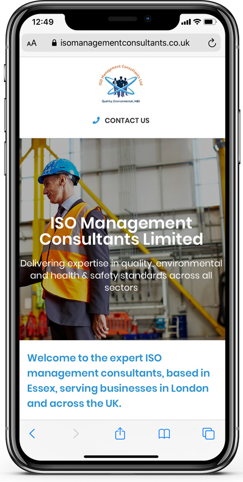 Website design for ISO Management Consultants