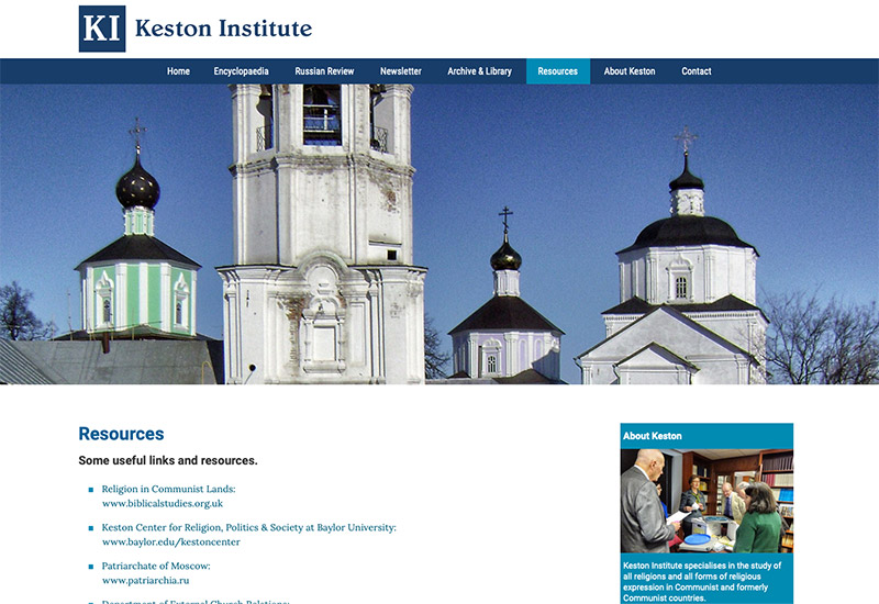 Website design for Keston Institute