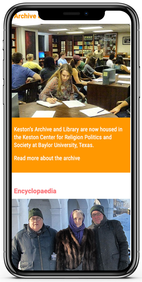 Website design for Keston Institute