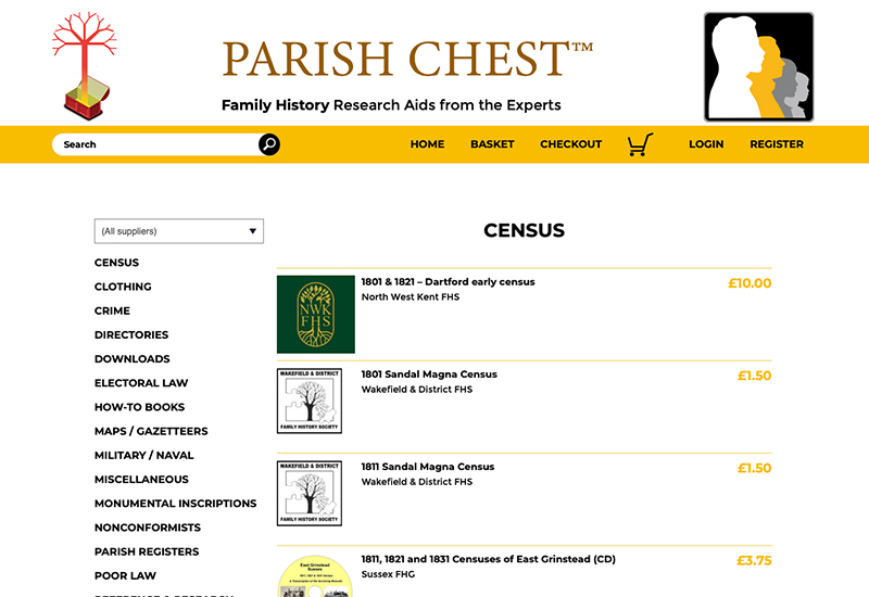 Website design for Parish Chest