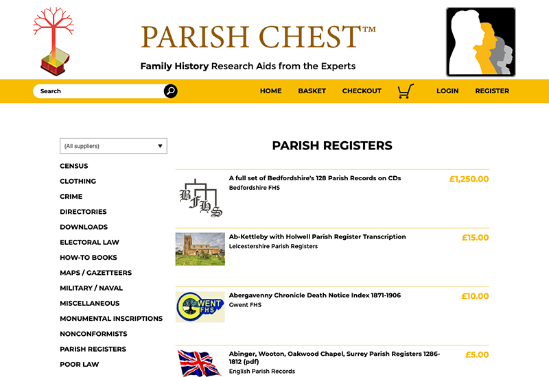 Website design for Parish Chest