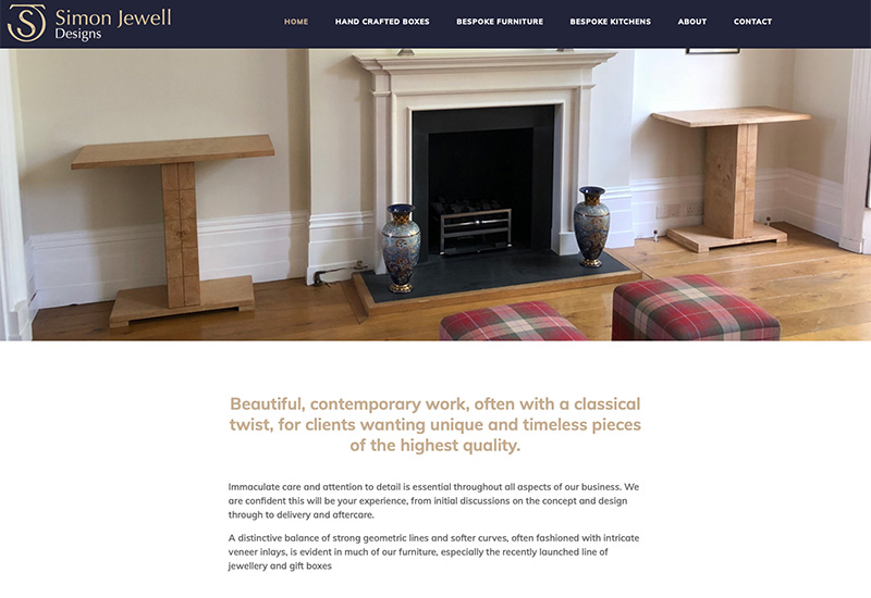 Website design for SJ Designs