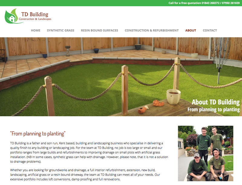 Website design for Thomas Developments