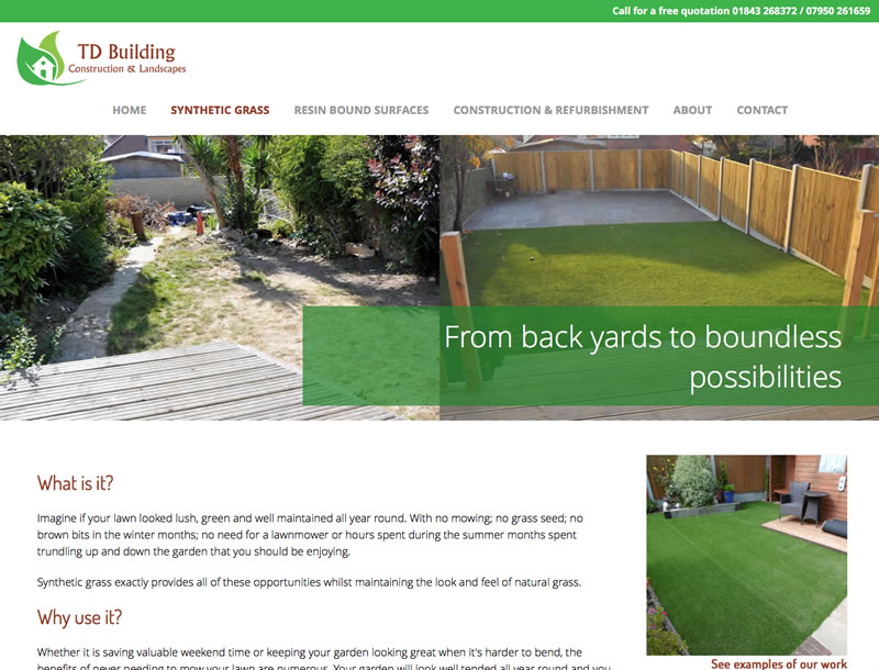 Website design for Thomas Developments